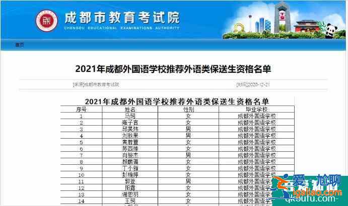 2021年四川省保送生资格名单公布，共104人！？