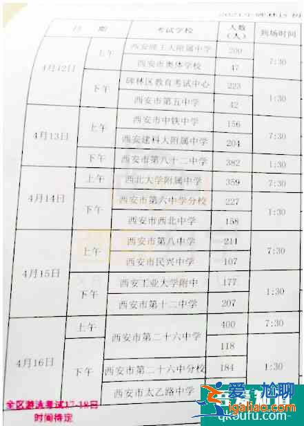 2021年西安市莲湖区、碑林区的中考体育考试考场安排！？