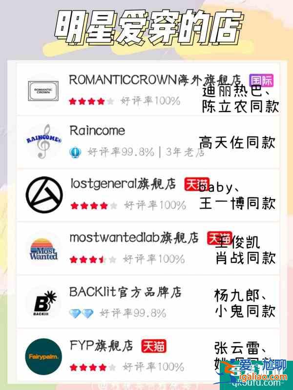 明星同款衣橱第②弹|明星在穿&自主店铺？