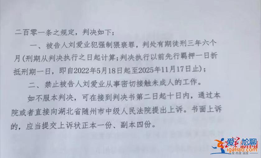 湖北一残疾人学校校长猥亵学生获刑3年半 家长认为量刑过轻 法院全案审查？